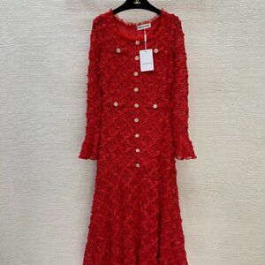 Self-Portrait Woven Diamond Pattern Dress